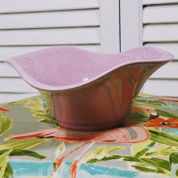 VINTAGE C-1 USA FLARED GLAZED SPECKLED POTTERY BOWL/SOFT LILAC/MCM/HOME DECOR - Picture 7 of 9